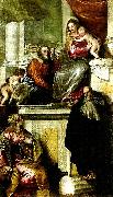 Paolo  Veronese holy family with john the baptist, ss. anthony abbot and catherine oil on canvas